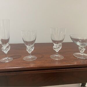 Neptune by Dansk Nautilus Shell wine, champagne, water glass set huge set